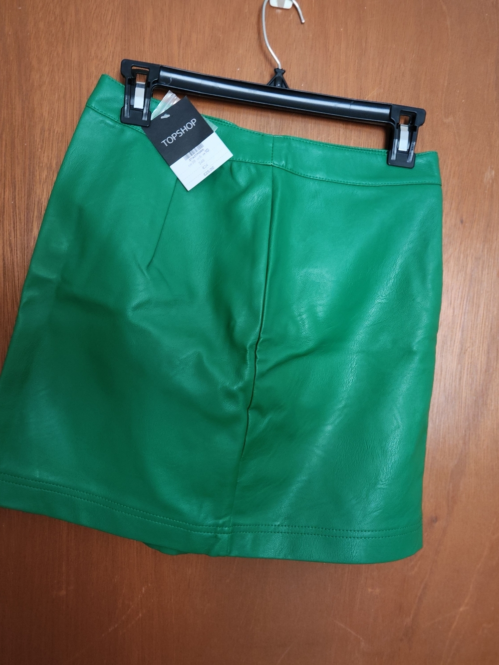 Topshop Bright Green Faux Leather Mini Skirt